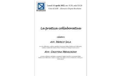 Lezione “La Pratica Collaborativa” al corso ADR